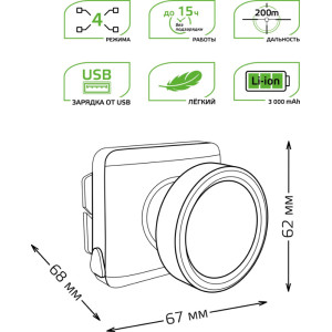 Налобный фонарь  GF401